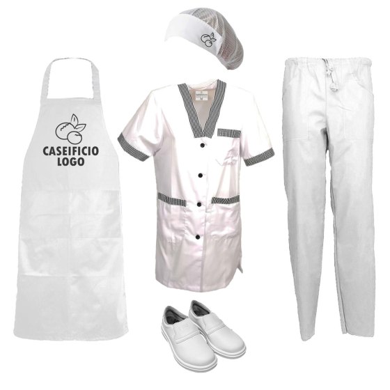 Divisa donna da lavoro  Ideale per caseifici, laboratori e supermercati Personalizzabile con il tuo logo per un look professionale e su misura