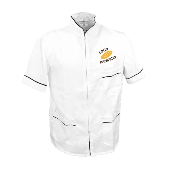 Kit completo Uomo per Panetteria Bancone fornaio con Casacca t-shirt Pantalone e Grembiule Personalizzabile con logo e nome