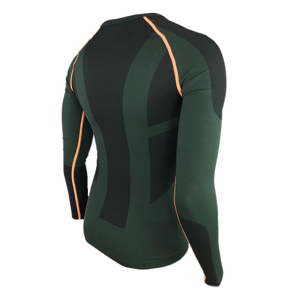 Maglia Termica a Compressione Senza Cuciture 5 Verde e Arancio