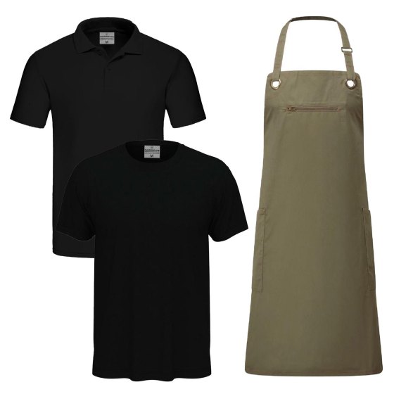Kit Fioraio Uomo T-shirt  Polo Grembiule disponibili in diverse misure e colori