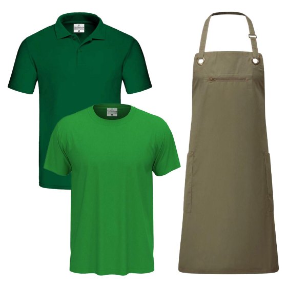 Kit Fioraio Uomo T-shirt  Polo Grembiule disponibili in diverse misure e colori