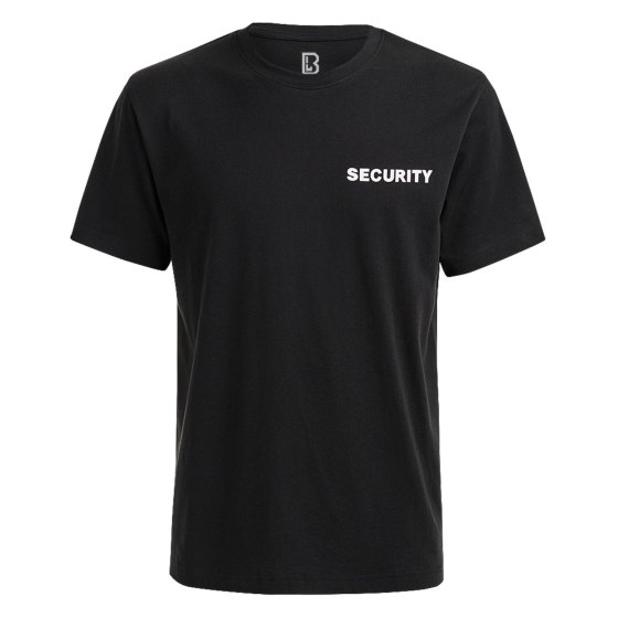 Maglia tshirt uomo security nera cotone mezze maniche girocollo puro cotone