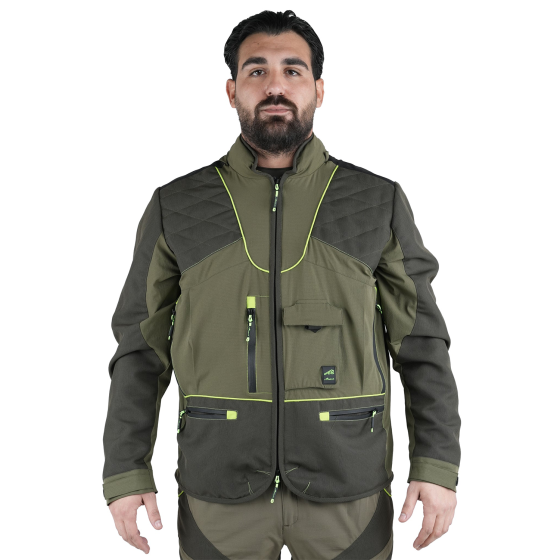 Giacca giubbino ergonomica comoda e funzionale poliammide micro-ripstop elasticizzato caccia