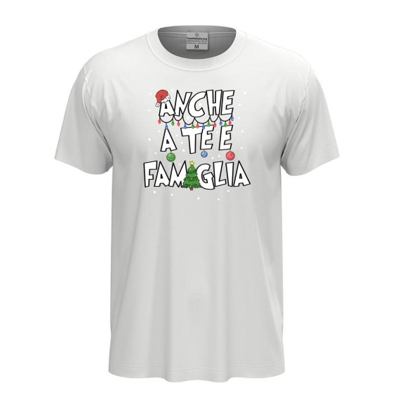 T-shirt maglietta mezza manica stampa natalizia abiti Natale uomo donna regalo cotone