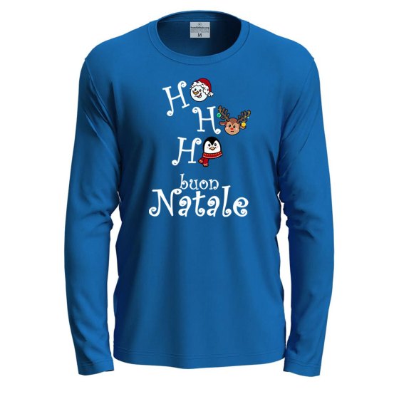 Maglietta girocollo manica lunga cotone unisex vigilia Natale uomo donna