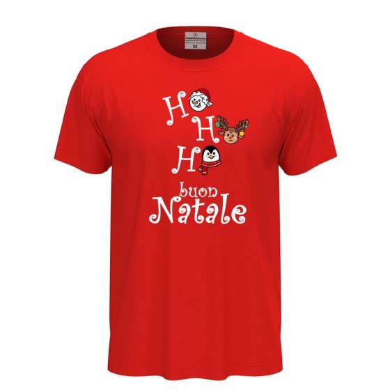 T-SHIRT maglia unisex stampa Uomo donna Maglietta Ho Ho Ho Buon Natale