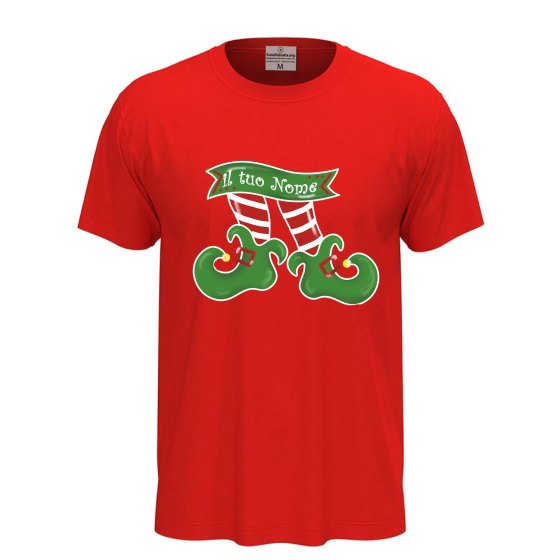T-shirt natalizia uomo con disegno a tema festivo personalizzabile, ideale per le festività
