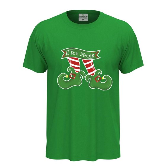 T-shirt natalizia uomo con disegno a tema festivo personalizzabile, ideale per le festività