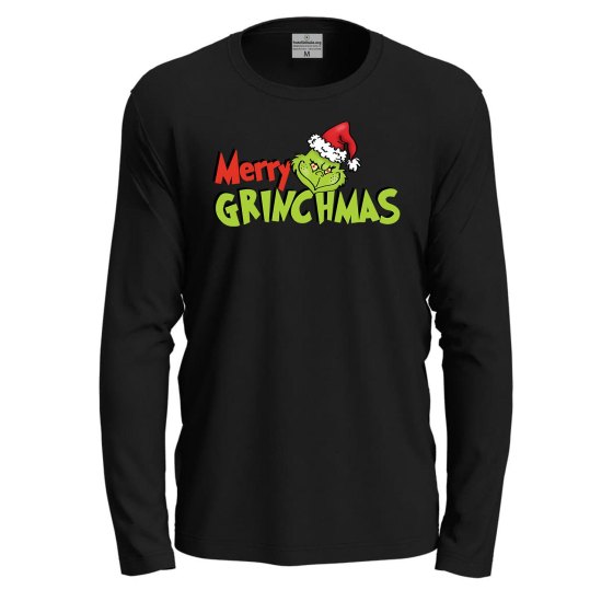 Maglietta girocollo manica lunga Natale unisex stampa fumetto natalizia uomo donna