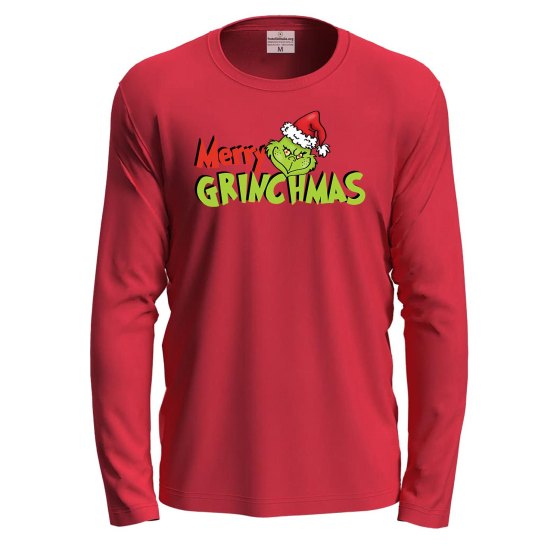 Maglietta girocollo manica lunga Natale unisex stampa fumetto natalizia uomo donna