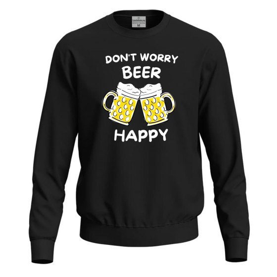 Felpa maglia unisex per barista BEER HAPPY birra birreria divertente uomo donna