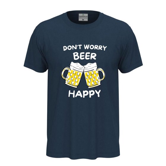 T-shirt classica mezza manica BEER HAPPY estiva birra fest birrificio stampa