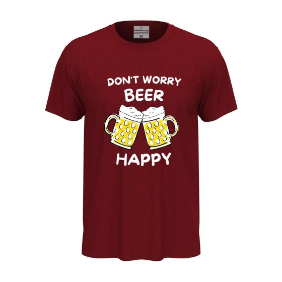 T-shirt classica mezza manica BEER HAPPY estiva birra fest birrificio stampa
