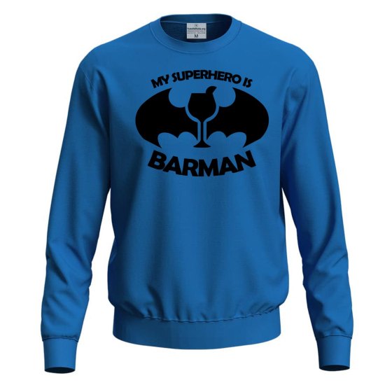 Felpa maglia con stampa BARMAN unisex per barista moda lavoro caffe' vineria birreria idea regalo uomo donna