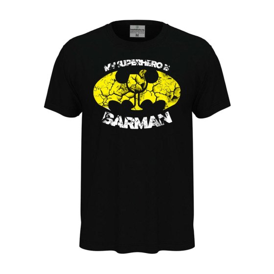 T-shirt maglia mezza manica con Stampa DTF BARMAN cartoni personaggi fumetti bar caffetteria idea regalo