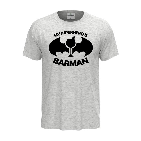 T-shirt maglia mezza manica con Stampa DTF BARMAN cartoni personaggi fumetti bar caffetteria idea regalo