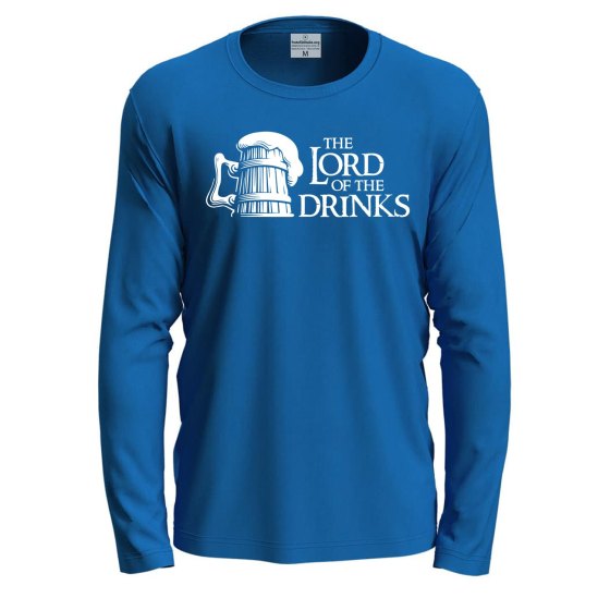 T-shirt classica a manica lunga con stampa Lord of the Drinks bar idea regalo uomo
