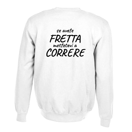 Felpa unisex per barista con stampa sul retro DTF mettetevi a correre idea regalo uomo donna