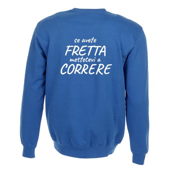 Felpa unisex per barista con stampa sul retro DTF mettetevi a correre idea regalo uomo donna