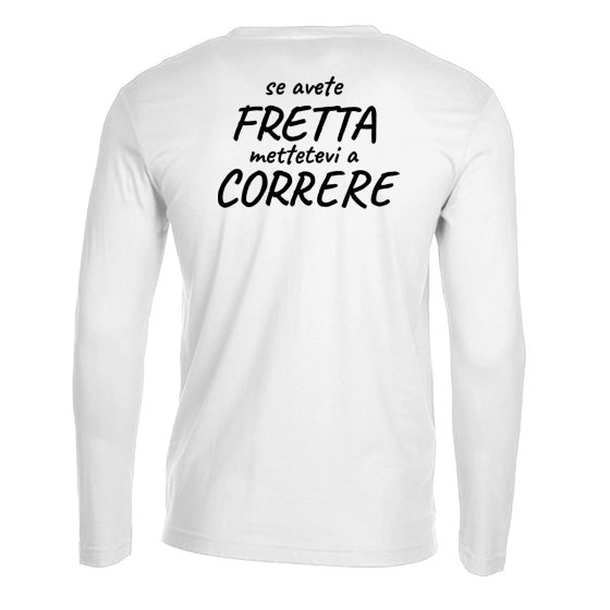 T-shirt maglia manica lunga barista corsa run running sportiva idea regalo uomo donna