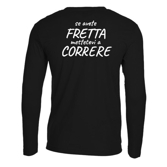 T-shirt maglia manica lunga barista corsa run running sportiva idea regalo uomo donna