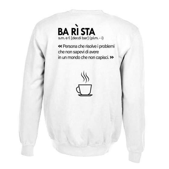 Felpa unisex per barista con stampa sul retro DTF Barista idea regalo uomo donna