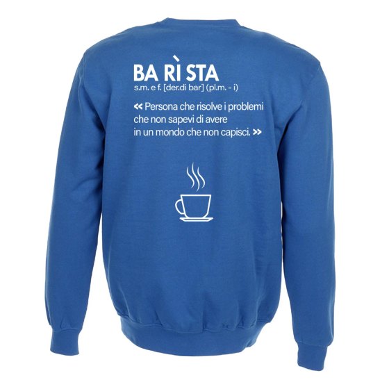 Felpa unisex per barista con stampa sul retro DTF Barista idea regalo uomo donna
