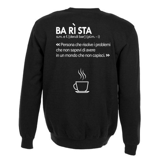 Felpa unisex per barista con stampa sul retro DTF Barista idea regalo uomo donna