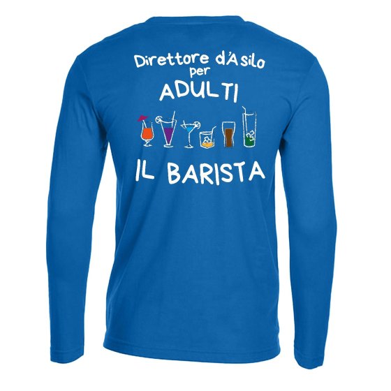 T-shirt maglia classica a manica lunga stampa simpatica bar barman cocktail idea regalo uomo donna
