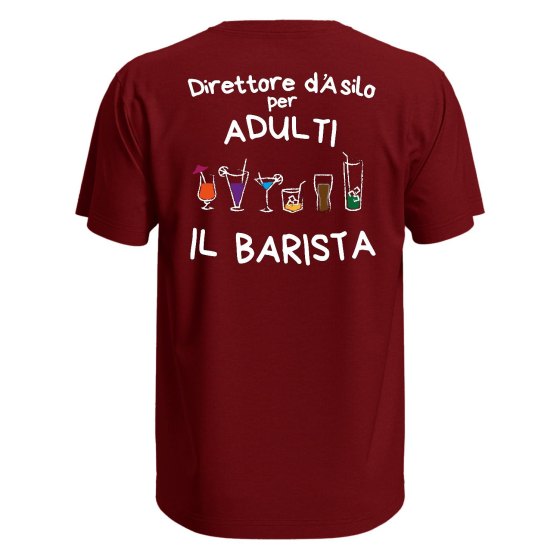 T-shirt maglia mezza manica con stampa ASILO PER ADULTI bar vineria birreria lavoro idea regalo uomo donna