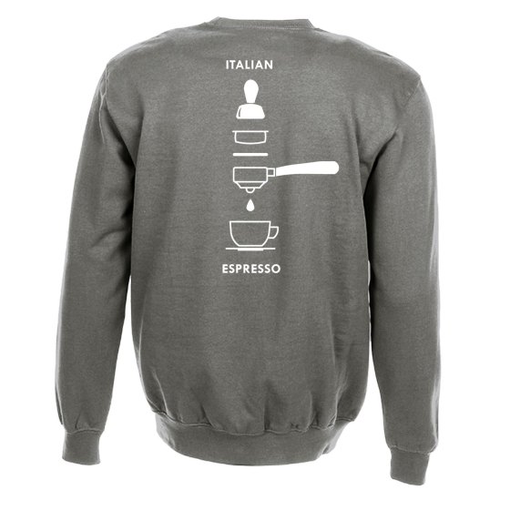 Felpa maglia unisex per barista con stampa ITALIAN ESPRESSO bar caffetteria abbigliamento caffe' idea regalo uomo donna