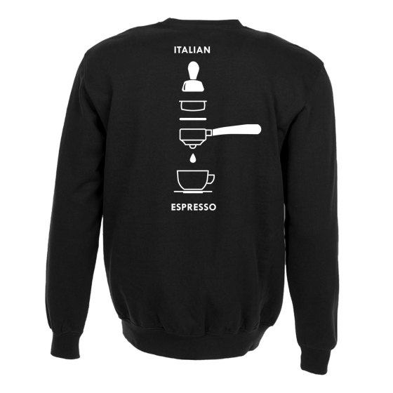 Felpa maglia unisex per barista con stampa ITALIAN ESPRESSO bar caffetteria abbigliamento caffe' idea regalo uomo donna