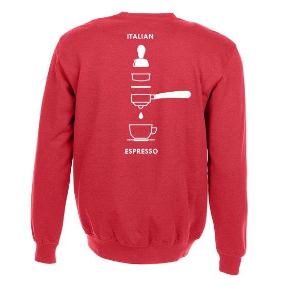 Felpa maglia unisex per barista con stampa ITALIAN ESPRESSO bar caffetteria abbigliamento caffe' idea regalo uomo donna