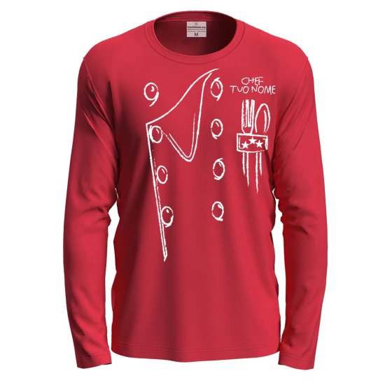 T-shirt classica a manica lunga con stampa DTF Casacca da cucina idea regalo uomo donna