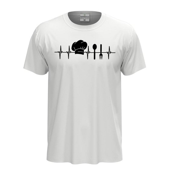 T-shirt maglia mezza manica con stampa DTF "Battito da cuoco", per uomo e donna chef