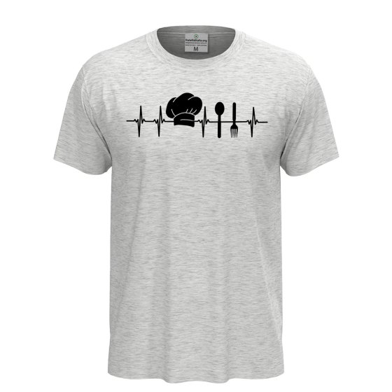T-shirt maglia mezza manica con stampa DTF "Battito da cuoco", per uomo e donna chef