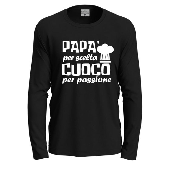 T-shirt maglia a manica lunga lavoro chef Papa' Cucina idea regalo festa papa'