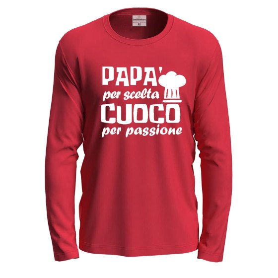T-shirt maglia a manica lunga lavoro chef Papa' Cucina idea regalo festa papa'