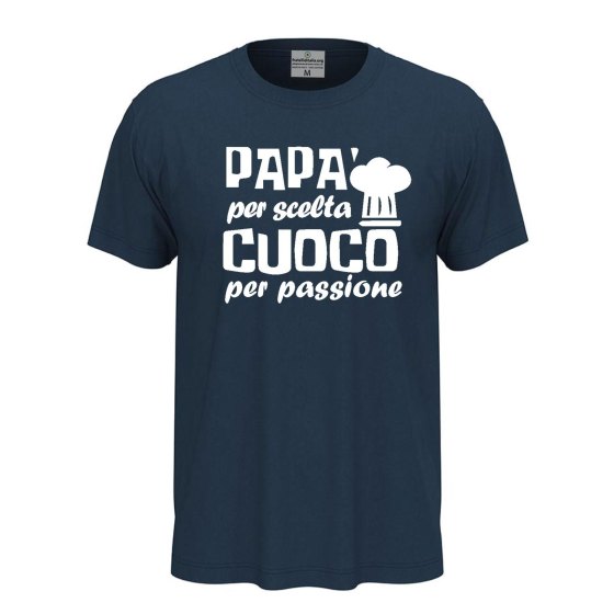 T-shirt classica mezza manica con stampa DTF Papa' Cucina festa del papa' chef cuoco maglia