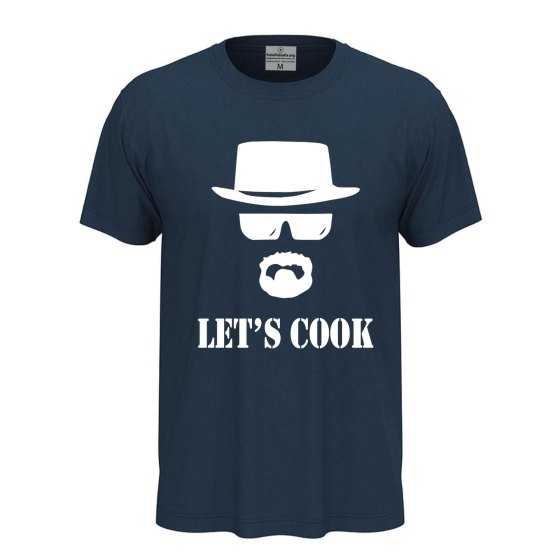 T-shirt classica a manica corta con stampa DTF "LET'S COOK" cuoco bar regalo chef divertente