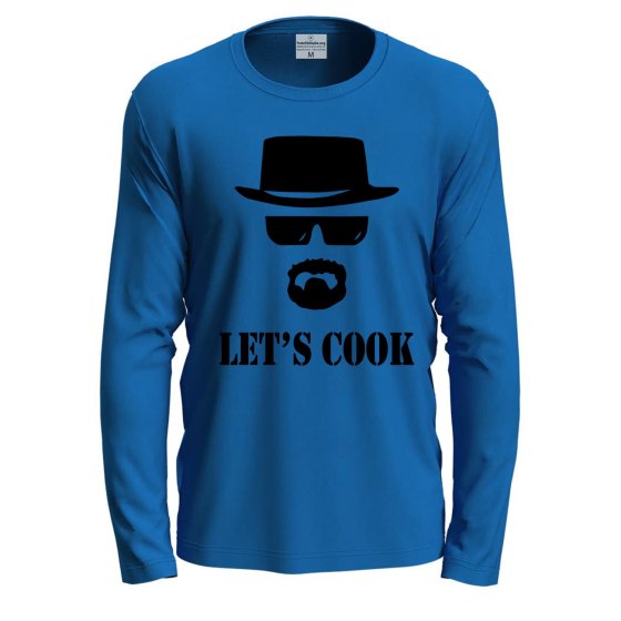 T-shirt a manica lunga con stampa DTF LET'S COOK Abbigliamento cuoco cucina grill festa