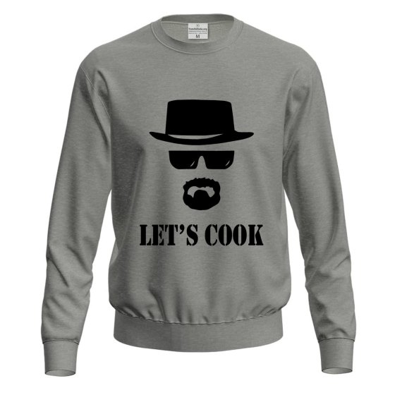 Felpa unisex con stampa DTF "LET'S COOK"  Regalo simpatico chef cucina ristorazione bar