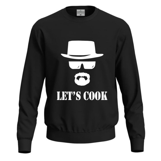 Felpa unisex con stampa DTF "LET'S COOK"  Regalo simpatico chef cucina ristorazione bar