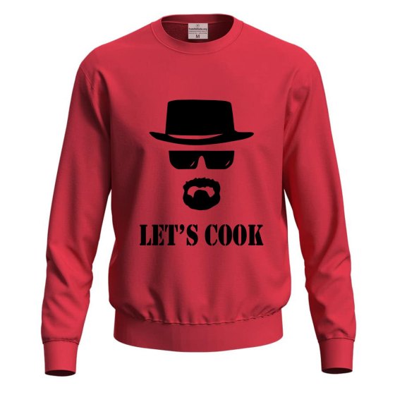 Felpa unisex con stampa DTF "LET'S COOK"  Regalo simpatico chef cucina ristorazione bar