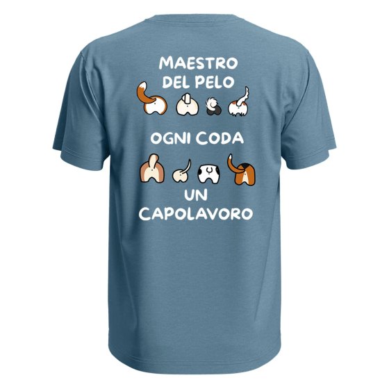 T-shirt classica a manica corta con stampa DTF "MAESTRO DEL PELO" - per tolettatori o veterinari dogsitter barbieri umorismo