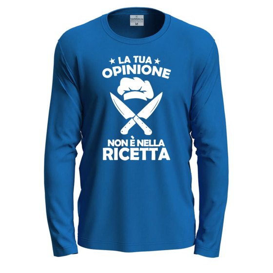 T-shirt con stampa DTF "LA TUA OPINIONE NON è NELLA RICETTA" - un'idea regalo divertente e originale