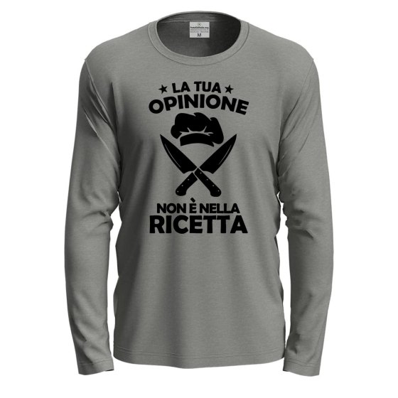 T-shirt con stampa DTF "LA TUA OPINIONE NON è NELLA RICETTA" - un'idea regalo divertente e originale
