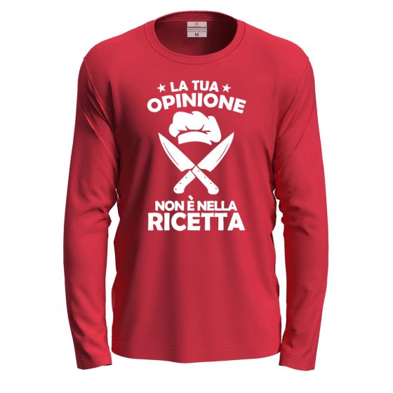 T-shirt con stampa DTF "LA TUA OPINIONE NON è NELLA RICETTA" - un'idea regalo divertente e originale
