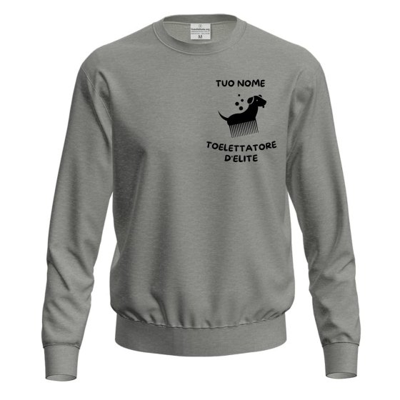Felpa maglia stampa DTF "toelettatore d'elite" lavoro toelettatura cani gatti animali moda