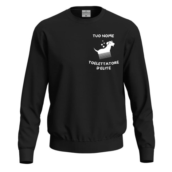 Felpa maglia stampa DTF "toelettatore d'elite" lavoro toelettatura cani gatti animali moda